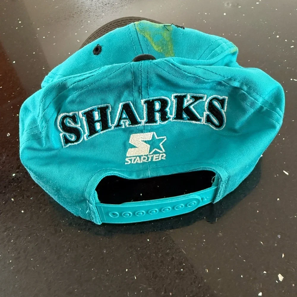 Vintage Starter San Jose Sharks NHL Teal and Black Cap